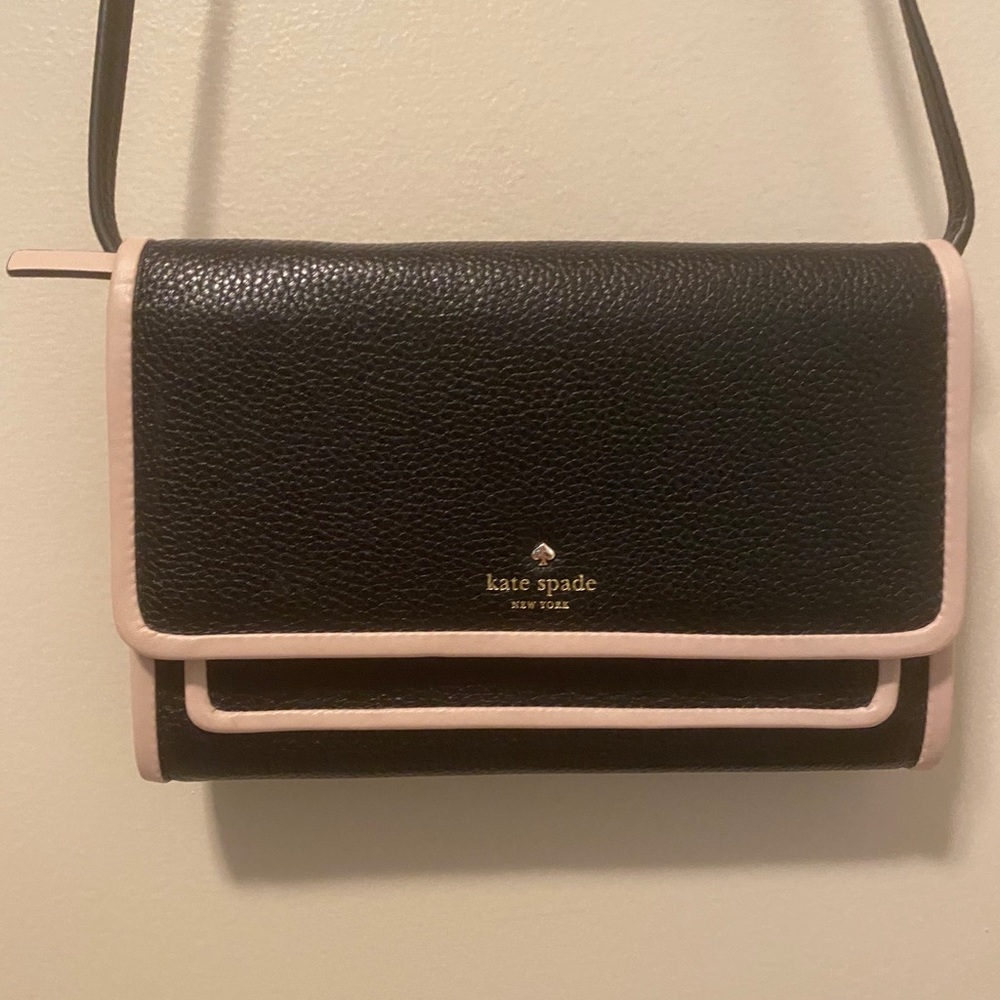 Like new Kate Spade black travel wallet crossbody
